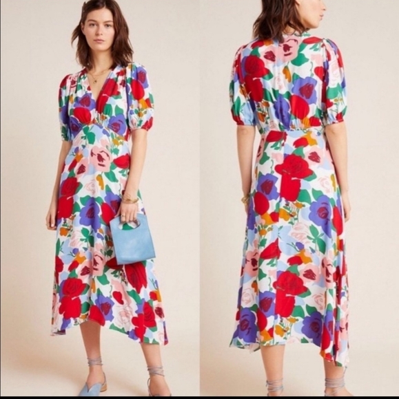 NWT Faithfull The Brand Anita Floral Midi Dress - Picture 1 of 16